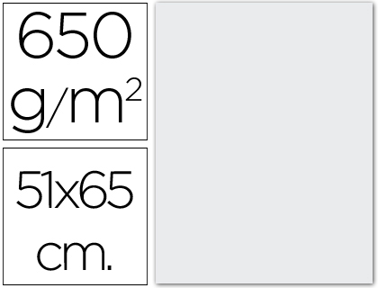 Cartulina extra 51x65cm. 650g/m² blanca